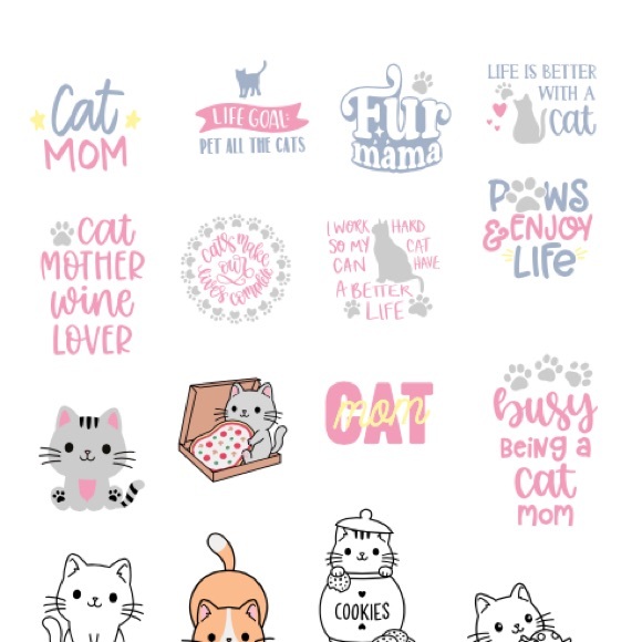 Handmade Cat Mom Stickers - Picture 5 of 7